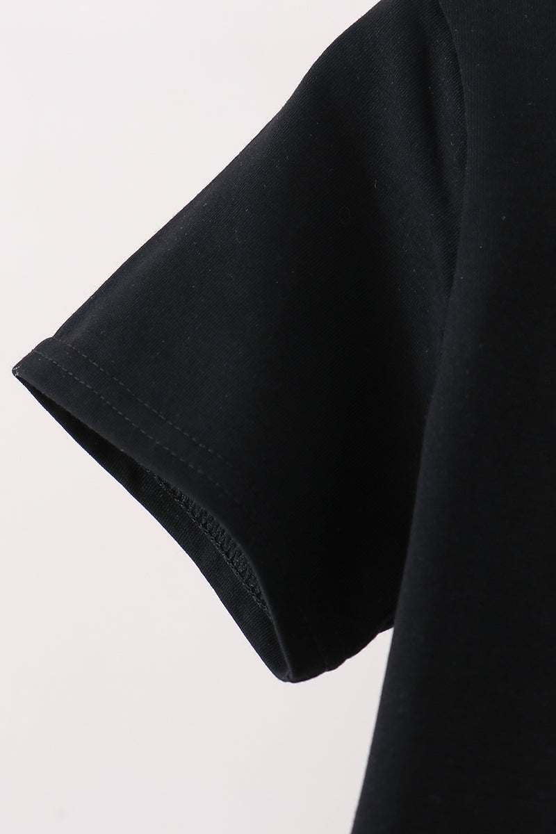 Black Ghost Embroidery Top