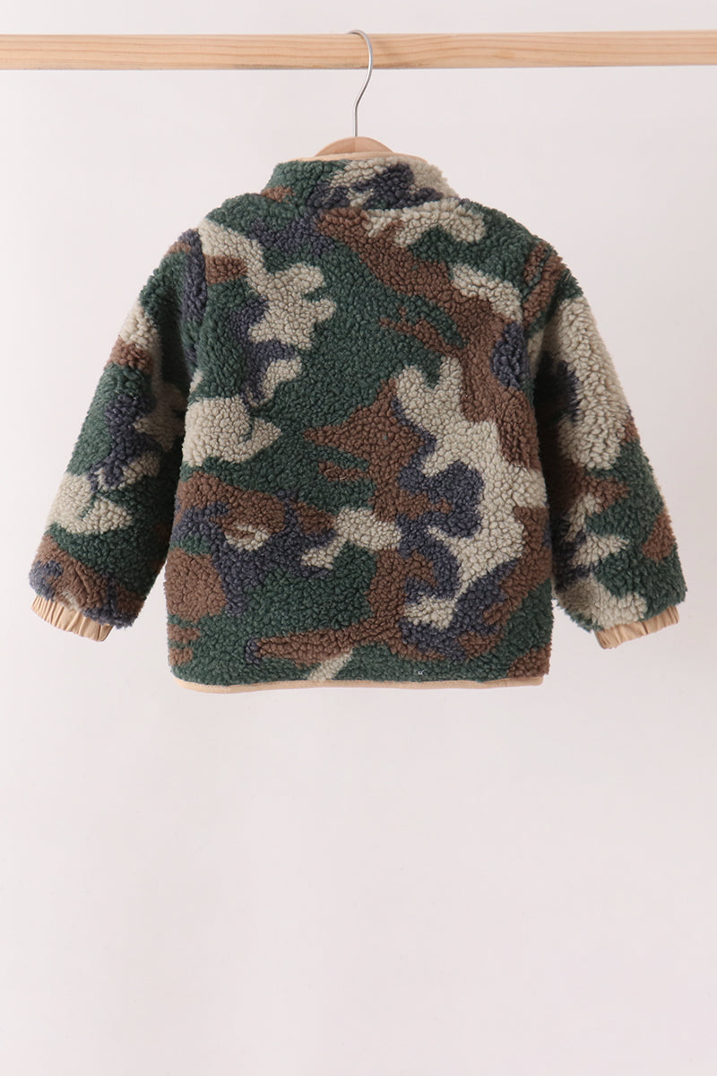 Forest camouflage fleece jacket