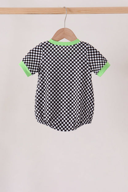 Black car embroidery checkered bubble