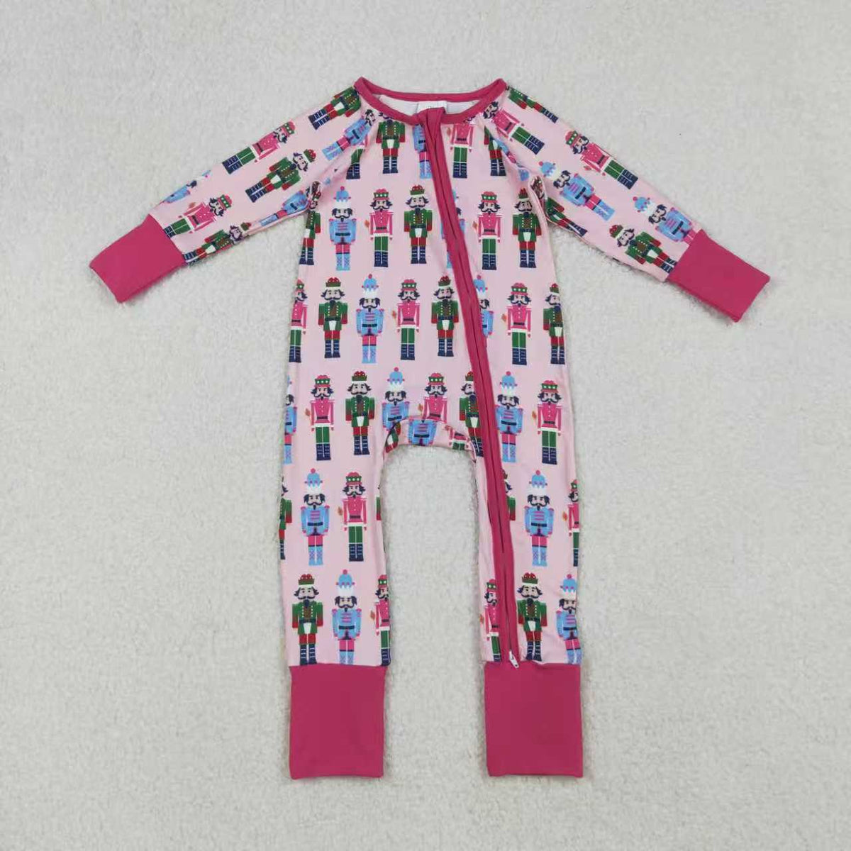 Sibling Baby Boys Girls Soldiers Checked Christmas Ruffle Knee Length Dress Pajamas Sets Footie Rompers