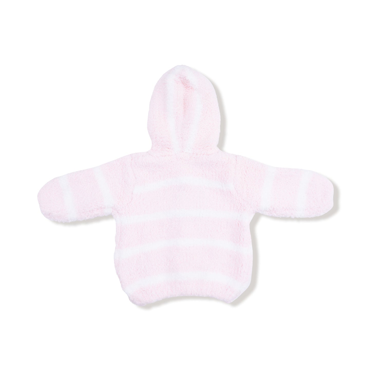 Chenille - Pretty Pink & Ivory Stripe Hooded Jacket