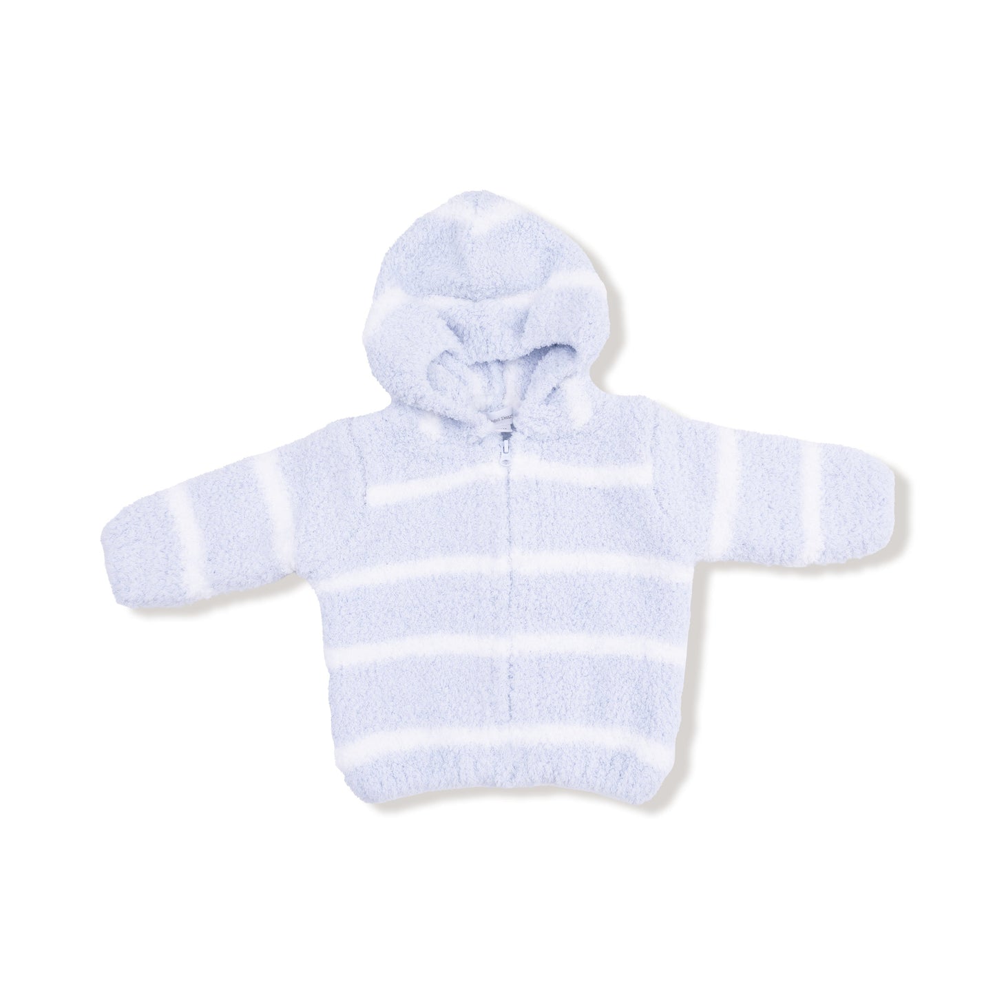 Chenille - Light Blue & Ivory Stripe Hooded Jacket