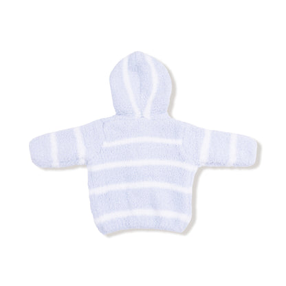 Chenille - Light Blue & Ivory Stripe Hooded Jacket