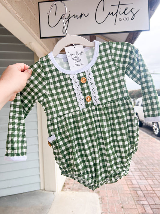 Green Plaid Bubble - Cajun Cuties & Co