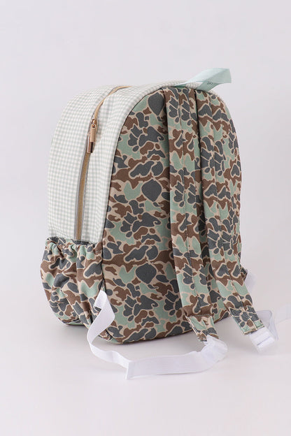 Camouflage duck applique backpack