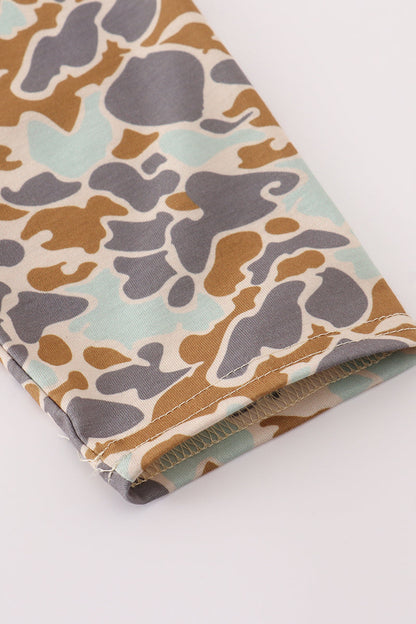 Halloween camouflage applique mom top