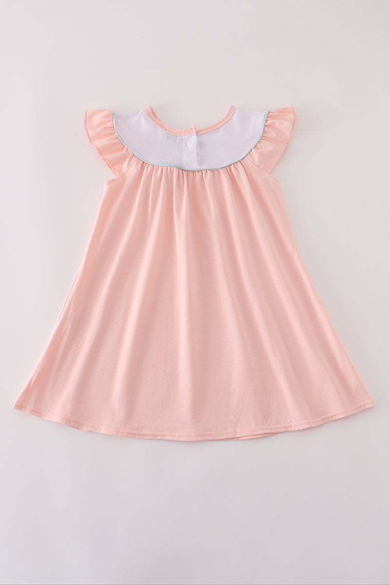 Pink embroidery dress