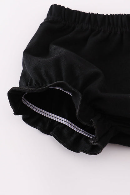 Purple Halloween dot witch embroidery bloomer set