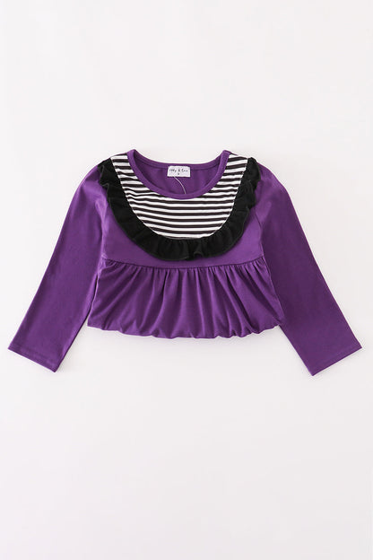 Purple halloween witch applique dress