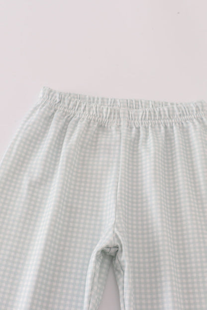 Blue boots embroidery pants set