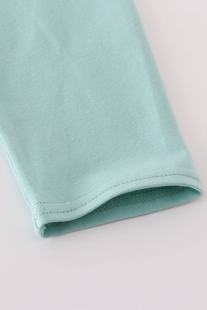 Green farm embroidery top