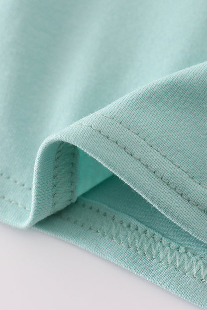 Green farm embroidery top