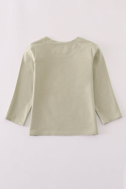 Cream excavator applique top