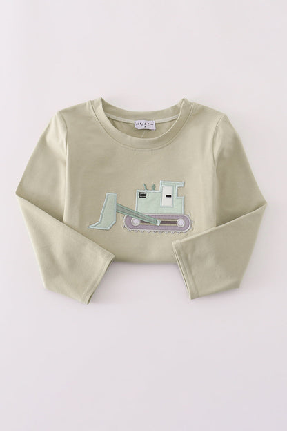 Cream excavator applique top