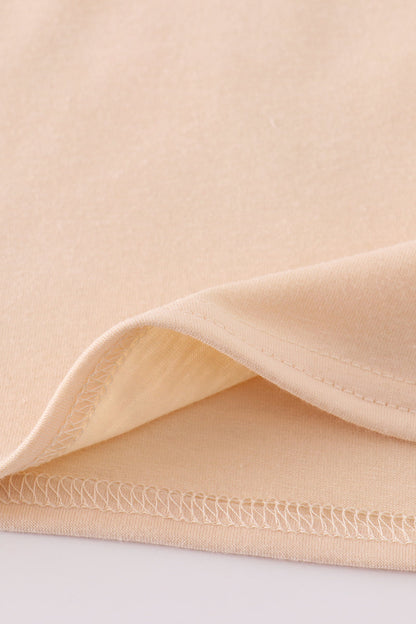 Cream cross french knot top