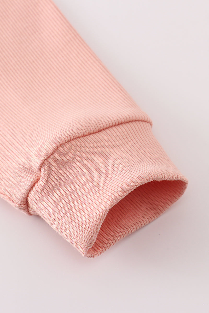 Pink MINI french knot pants set