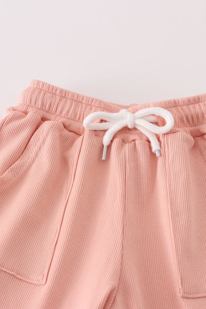 Pink MINI french knot pants set