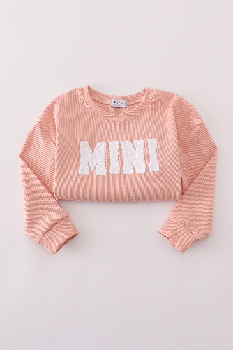 Pink MINI french knot pants set