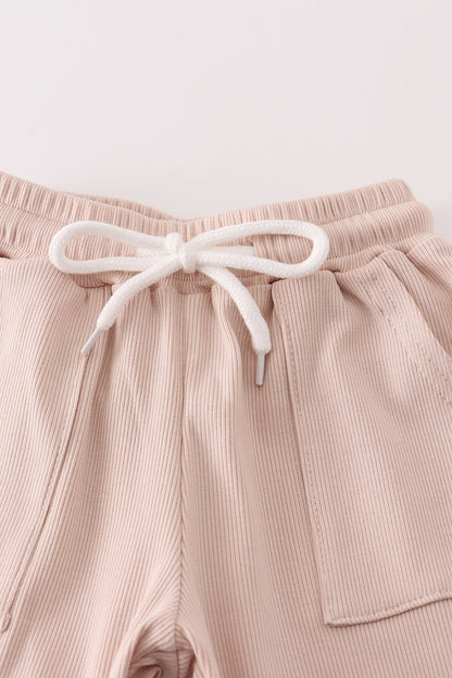 Cream MINI french knot pants set