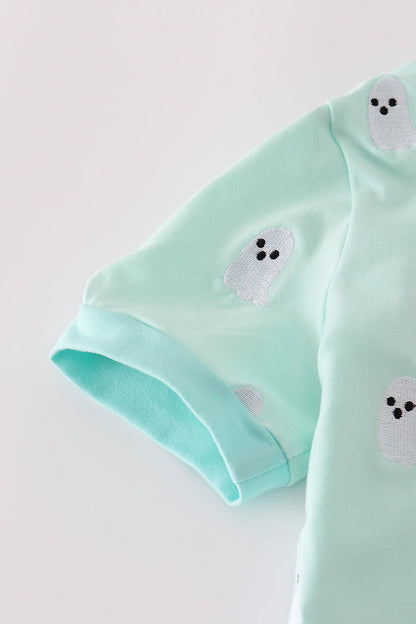 Green ghost embroidery pajamas set