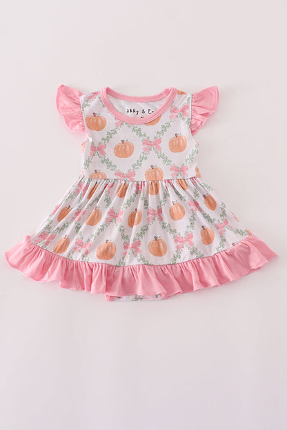 Pink pumpkin bamboo ruffle bubble