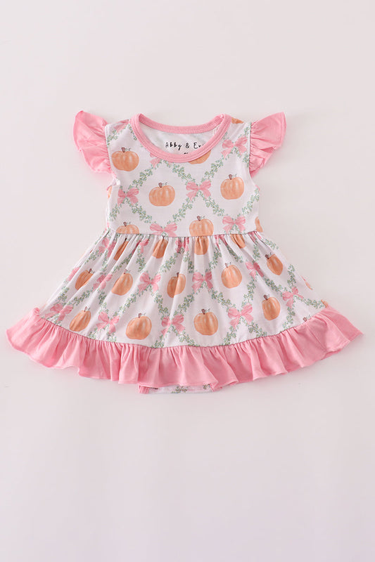 Pink pumpkin bamboo ruffle bubble