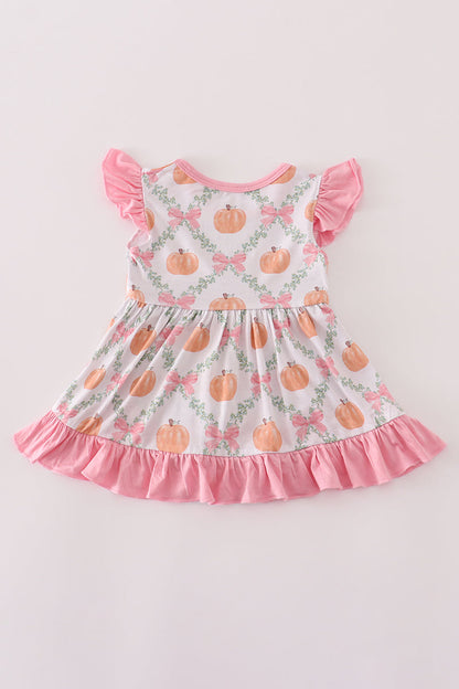 Pink pumpkin bamboo ruffle bubble