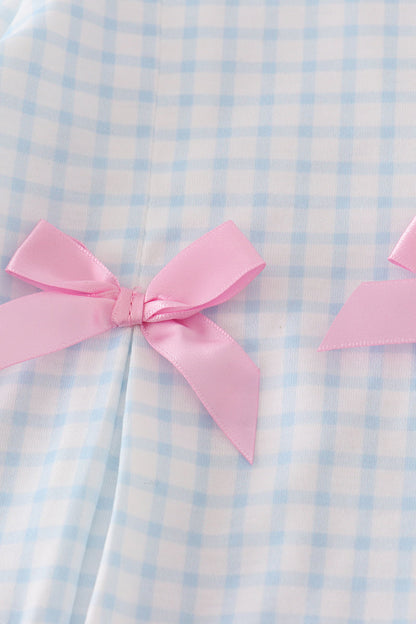 Pink character embroidery ruffle pants set