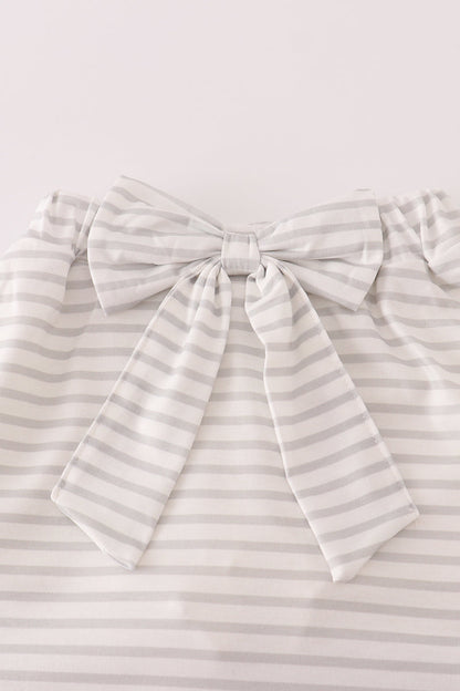 Rust Texas embroidery bow skorts set