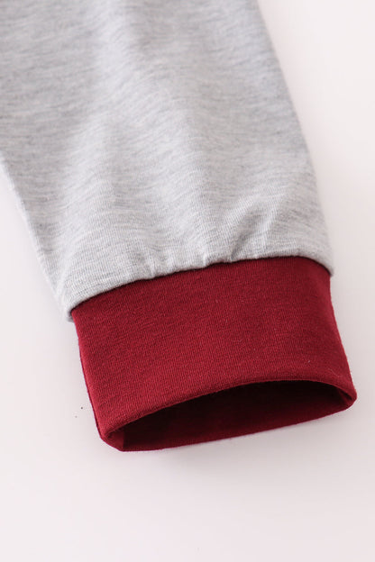 Maroon Mississippi embroidery pants set