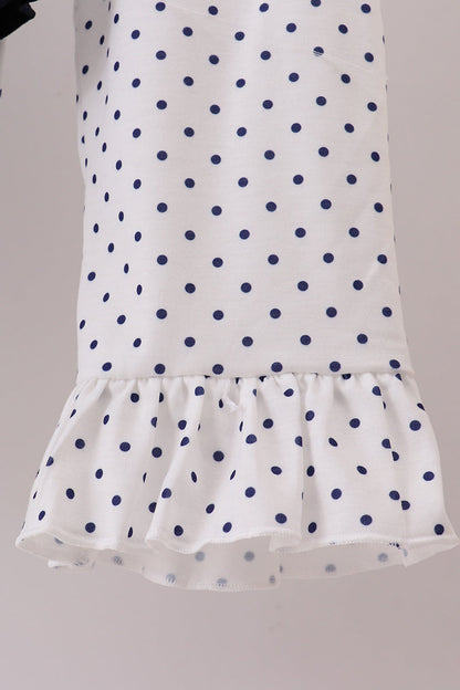 Navy nativity embroidery ruffle pants set