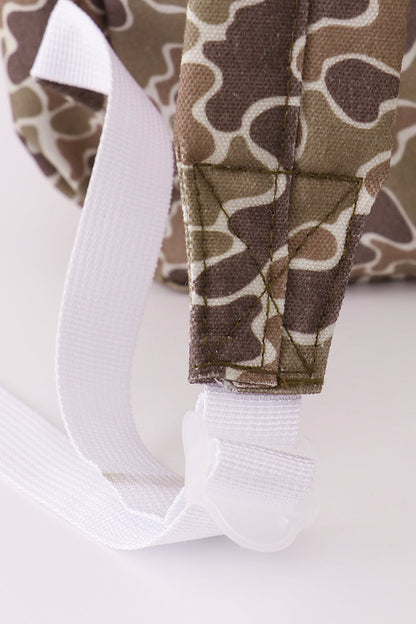 Camouflage deer embroidery canvas backpack