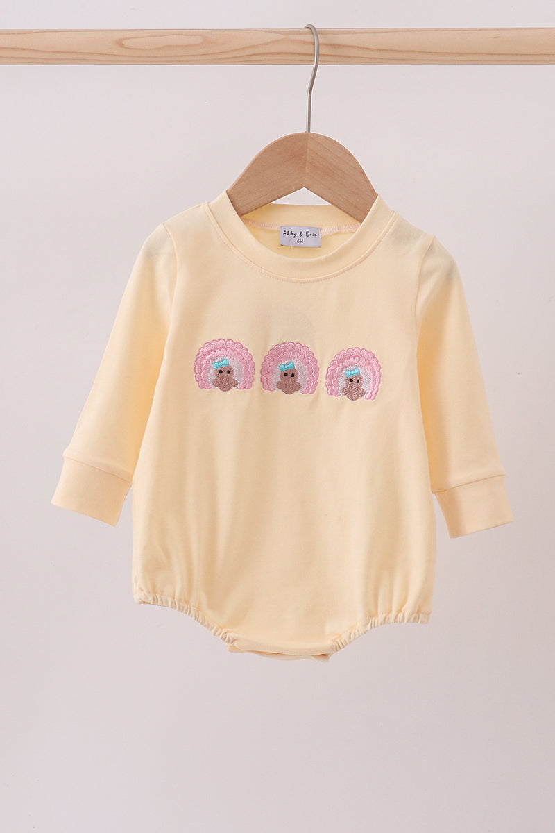 Beige turkey embroidery bubble