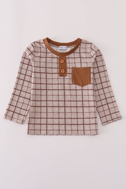 Brown plaid top