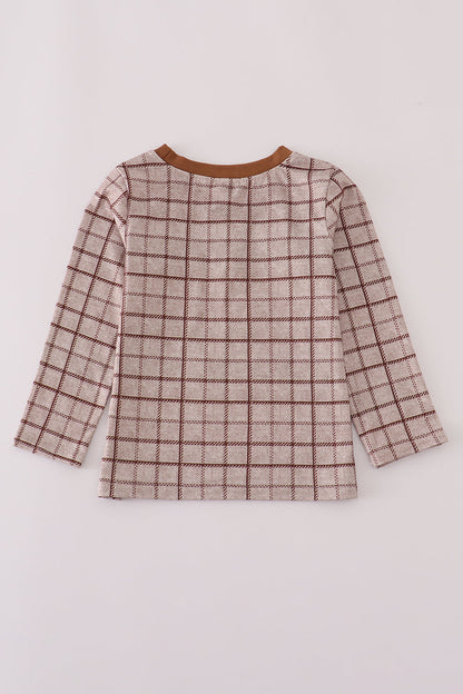 Brown plaid top