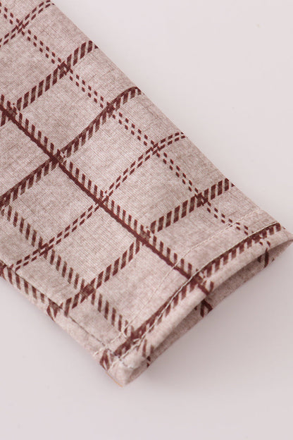 Brown plaid bloomer set