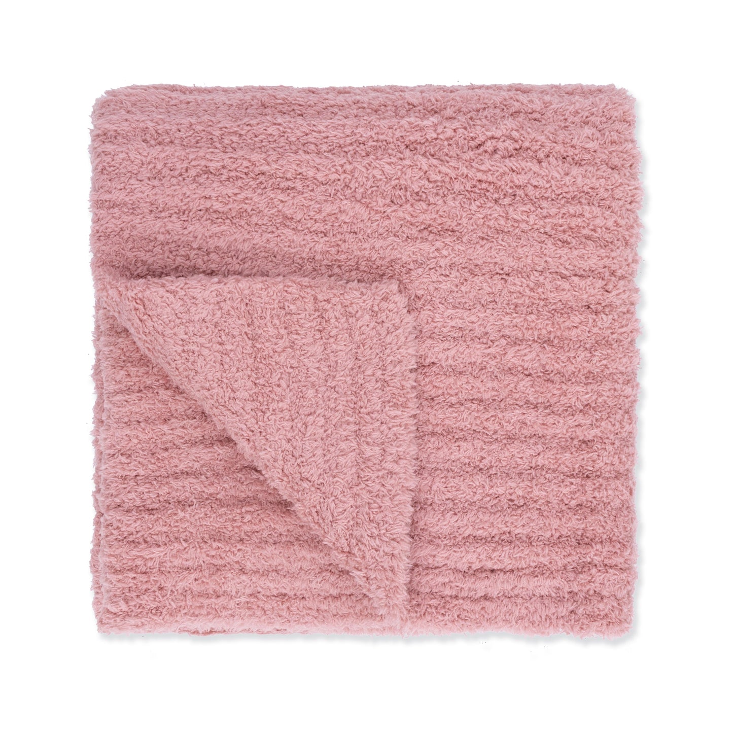 Chenille - Rose Blanket with Striped Texture