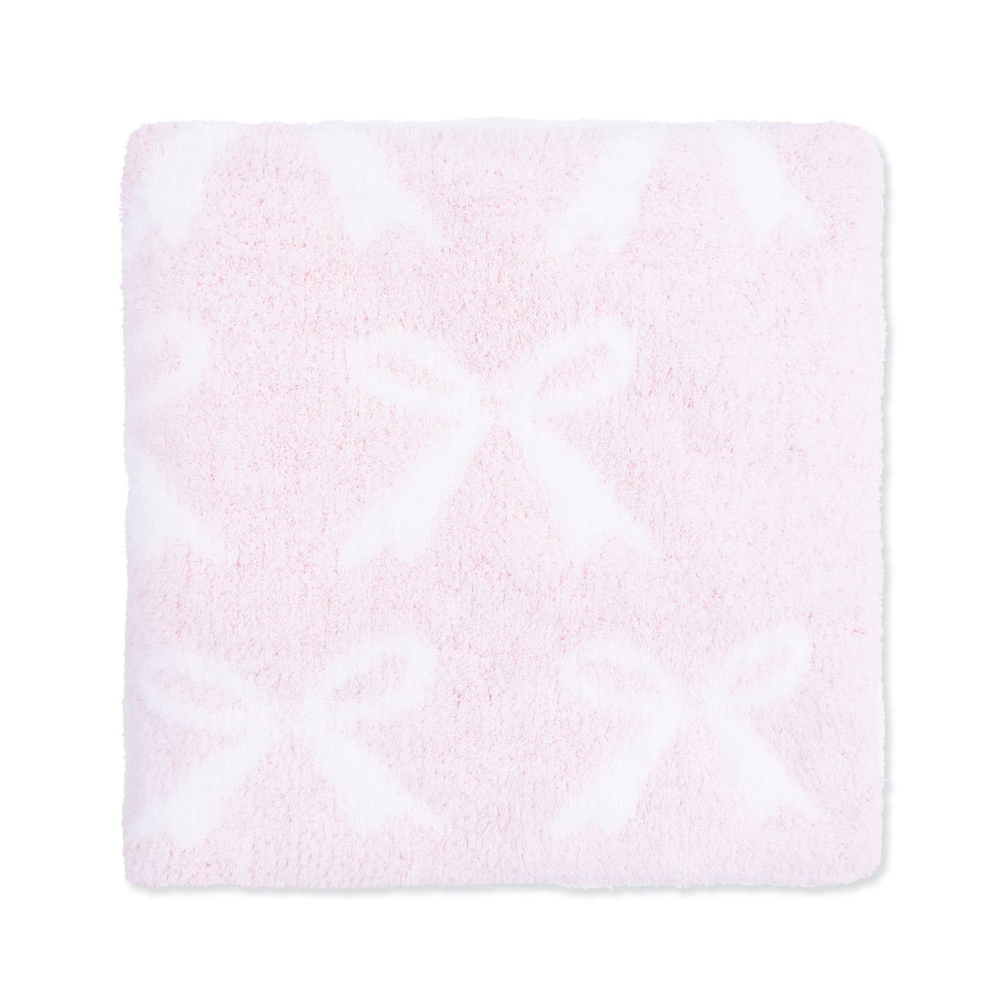 Chenille - Baby Pink Bow Blanket