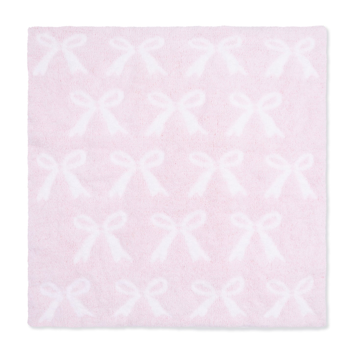 Chenille - Baby Pink Bow Blanket