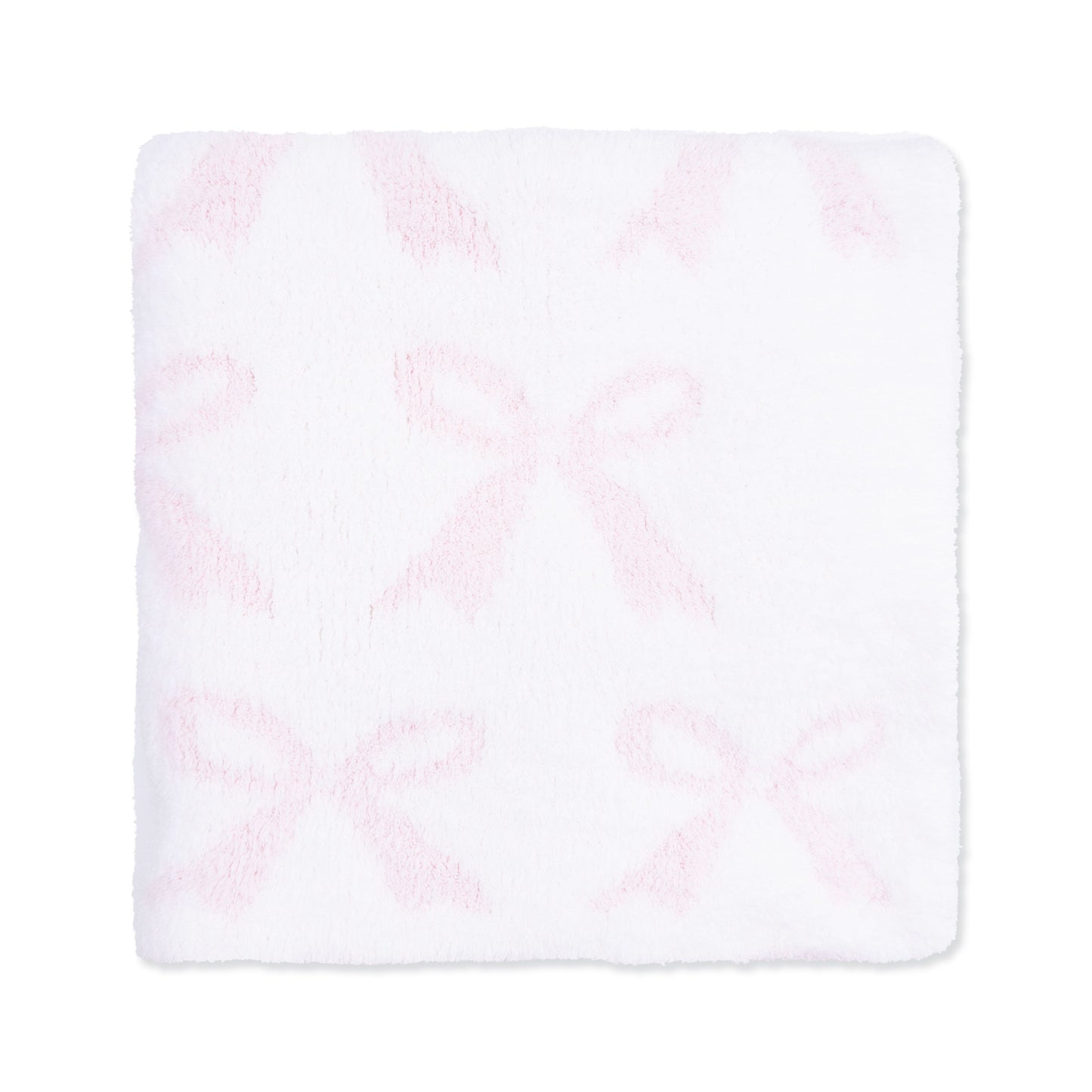 Chenille - Baby Pink Bow Blanket