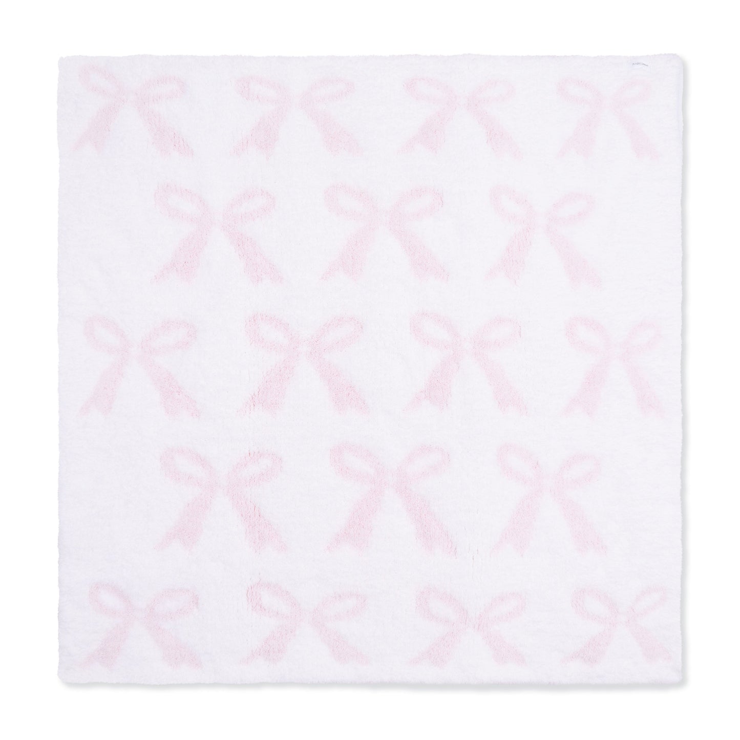 Chenille - Baby Pink Bow Blanket