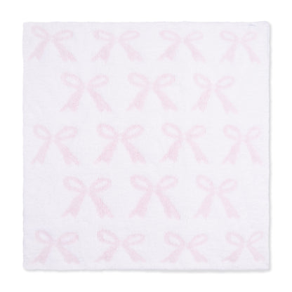 Chenille - Baby Pink Bow Blanket