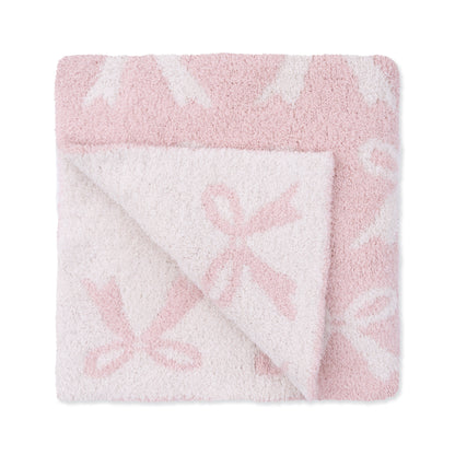 Chenille - Blush Bow Blanket