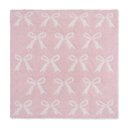 Chenille - Blush Bow Blanket