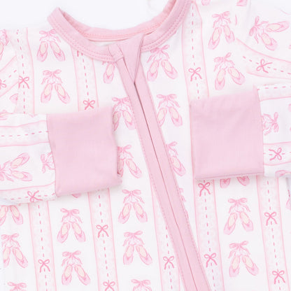 Ballet Shoes Ribbon Stripe - Convertible Romper