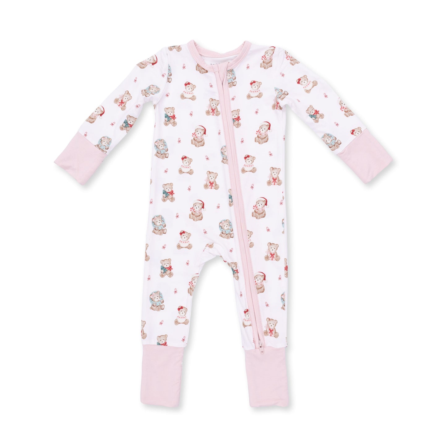 Christmas Teddy Bears Pink - Convertible Romper