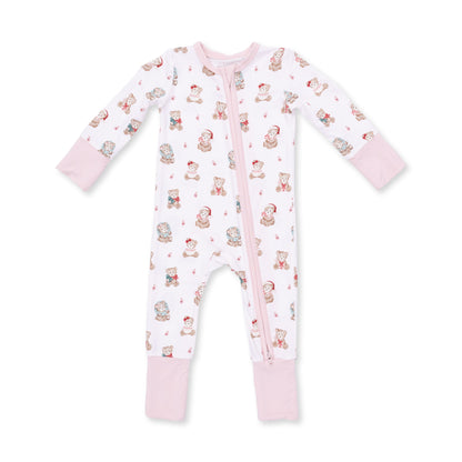 Christmas Teddy Bears Pink - Convertible Romper
