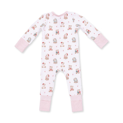 Christmas Teddy Bears Pink - Convertible Romper