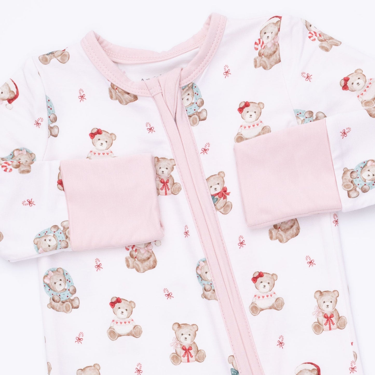 Christmas Teddy Bears Pink - Convertible Romper