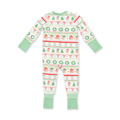 Gingerbread Fair Isle Uni - Convertible Romper